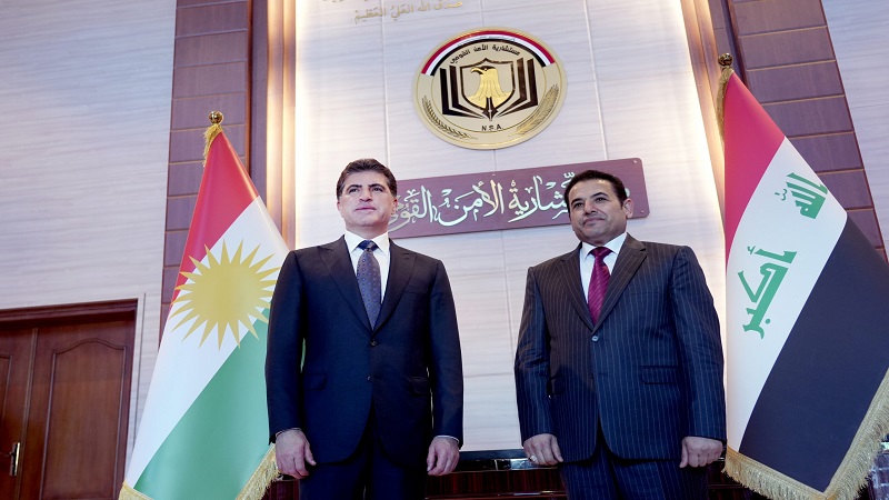 سه‌رۆكى هه‌رێمى كوردستان و ڕاوێژكارى ئاسایشى نیشتمانى دۆخى ئەمنى عێراق تاوتوێ دەکەن